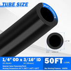 1/4" Air Line Tubing Kit, 50 FT(15M) DOT Air Line PA Nylon Tubing with Push to Connect Fittings, 1/4 Inch OD Quick Connect Air Hose Kit for Compressor Accessories System (75 Pcs) - Image 2