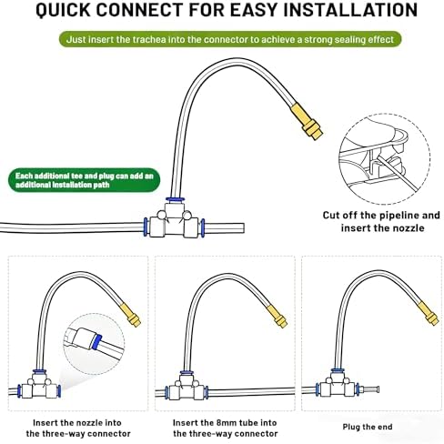 Drip Irrigation System，360° Bendable Drip Irrigation Kit Automatic Irrigation System for Garden, Adjustable Garden Watering Misting System for Greenhouse, Yard, Lawn, Plant(66FT) - Image 6