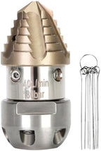 Anrain 3/8 Sewer Jetter Nozzle for 40 L/min Pressure Washer, 360 Degree 3/8 NPT Sewer Jetter Rotating Nozzle, Stainless Steel, for Vehicle Cleaning, Industrial Equipment Cleaning, 2-Year US Warranty by Anrain