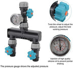 2 Way Water Pressure Regulator with Gauge, Adjustable Irrigation Valve Splitter for Garden Hose, Patio, Farm - Image 4