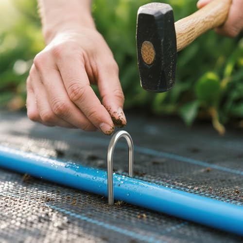 MySit 6 Inch 150 Pack U Shaped Galvanized Drip Irrigation Stakes 11 Gauge - Image 3