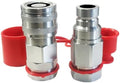 1" SAE Thread Flat Face High Flow Skid Steer Hydraulic Quick Connect Couplers Set | 3/4" Body by LOSTAR