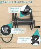 Artigarden Garden Hose Reel Wall Mounted, Outdoor Water Hose Holder Black - Image 4