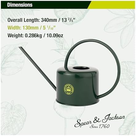 Spear & Jackson Kew Gardens Urban Oasis Collection 1LWCKEWG 1 Litre Compact Watering Can - 1L - Racing Green - Image 6