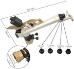 Metal 1.5" Internal Thread Long Watering Distance Sprinkler Rain Gun Garden Greenhouse Park Agriculture Farm Irrigation Nozzles - Image 2