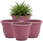 Bloem Ariana 10" Plastic Self-Watering Planter, Dusty Rose, 4-Pack by Bloem