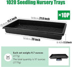 RooTrimmer 10 Pack 1020 Trays, Extra Thick Heavy Duty Seed Starting Trays - No Holes, No Leak, Reusable Propagation Flats for Microgreens, Seedlings, Plant Germination, Fodder and Transplant - Image 2