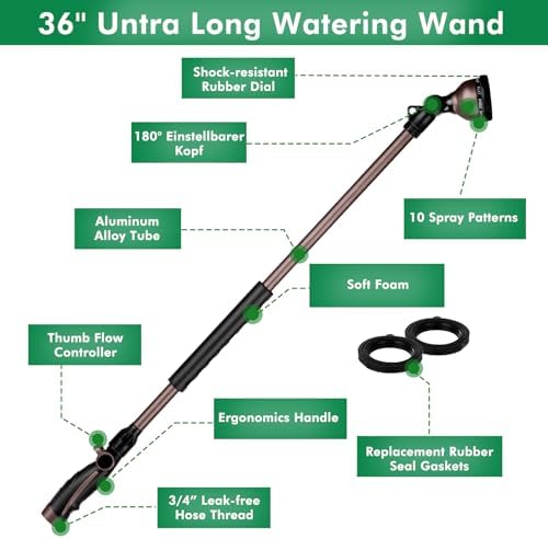 RESTMO 36” Watering Wand for Garden Hose, Heavy Duty Hose Sprayer Nozzle - Image 2