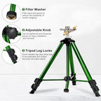 Keten Tripod Sprinkler for Yard, 360° Rotating Garden Sprinklers (2 Pack) - Image 2