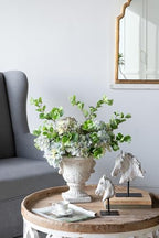 White and Gold Decorative Urn Planter, 9.4 x 10.6 Inch by Noeko
