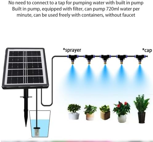 Spray Irrigation System Kit, Solar Powered Timer, Automatic Self Watering System for Garden Lawn - Image 3