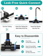 Watering System Flower Bed Irrigation System for Raised Beds, Greenhouse, Lawn, Patio, 360° Bendable Copper Nozzles, Quick Connect & Steady Flow(H 16 in(40cm) Nozzle,L 164ft(50m)) - Image 6