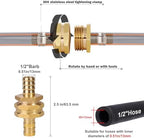 Garden Solid brass Hose Repair Connector with Clamps,Fit for Garden Hose Fitting,Male and Female Hose Fittings 10 Set (1/2"-10 Set) - Image 3