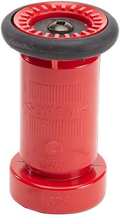 Heavy Duty Plastic 1 1/2" Fire Nozzle (NH) with Durable Rubber Bumper - Red - Image 2