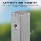 Faucet Stainless Steel Freestanding Vertical Square Garden Water Colum, Outdoor Antifreeze Faucet with Hose Holder, for Garden Farm Pasture,80cm/24in - Image 3