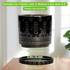 EightPot Ceramic Plant Saucer, Plant Saucers for Indoors Outdoor, 9.3 Inch Plant Drip Trays, Round Plants Plates to Catch Water, Boho Flower Pot Saucers, Decorative Plants Dishes to Catch Water, Black - Image 2