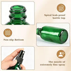 24 Pack Glass Spray Bottles, 4oz/120ml Empty Glass Spray Bottles with Fine Mist, Small Leak Proof Travel Dispenser Bottles for Essential Oils, Bath, Beauty, Hair & Cleaning (Green) - Image 3