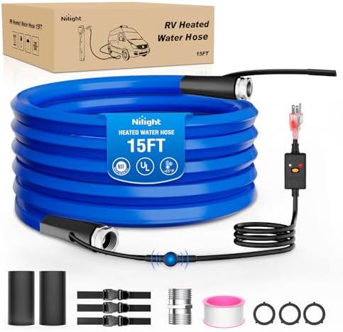 Nilight 15FT Heated Water Hose RV 5/8”Inside Diameter -45°F Freeze by Nilight