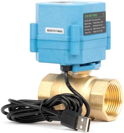 U.S. Solid WiFi Smart Motorized Ball Valve 1 inch NPT for Water Control & Irrigation, 2 Way Brass Electric Valve, USB Powered, LED Status Indicator, Flow Direction Window, Remote On/Off Control - Image 3