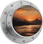 Kitchen Timers for Cooking Mountain and Water at Sunset Printed Stainless Steel Timer Mechanical Kitchen Timer for Kitchen, Study, Sports by Unknown