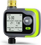Sprinkler Timer, Watering Timer Brass Inlet for Garden Hose, Programmable Hose Timers w/Rain Delay, Outdoor Soaker Auto& Manual Drip Irrigation Controller System for Lawn Yard Greenhouse by Evernexta