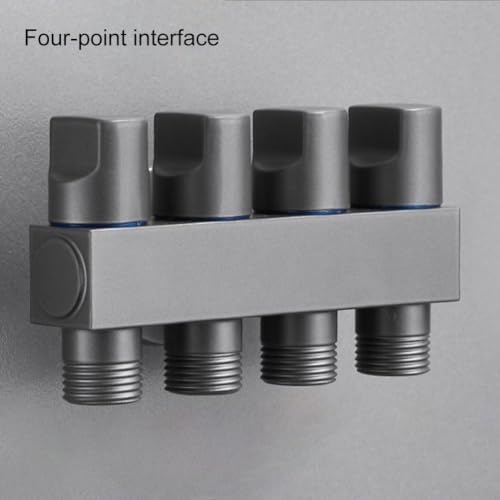 Brass Garden Hose Splitter 4 Outlet - Leak for proof Water Distributor with Flow Control Valves - Outdoor Faucet Manifold for Lawn Watering - 3/4 Inch Connection Black(Grey) - Image 5