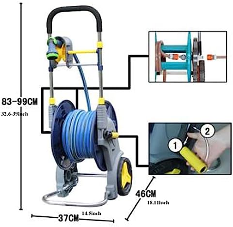 Garden Hose Holder Hose cart with up to 50m/164Feet Capacity for 1/2inch Hose, Particularly Stable, with a Comfortable Hose Guide in a Robust Frame Hose Reel Cart - Image 2