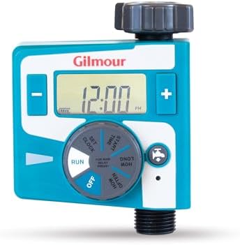 Gilmour Single Outlet Electronic Water Timer for Garden Hose, Irrigation Timer for Sprinklers and Drip Lines, Blue by Gilmour