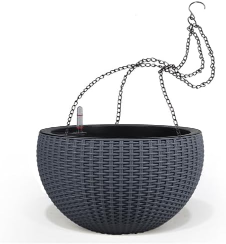 Dexceder 10.5 Inch Self Watering Hanging Planter (Gray) by Dexceder