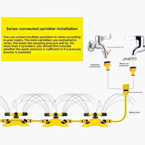 Degree Rotating Lawn Sprinkler, Series Connectable Garden Water Sprayer - Image 5