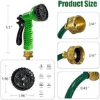 100FT Kink-Free EVA Coil Garden Hose, 3/4'' Brass Connector Expandable Self Coiling Water Hose with 7 Patterns Spray Nozzle for Lawn, Greenhouse, Patio, Boat, Car Wash - Image 2