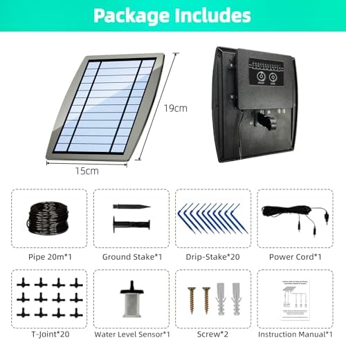 Solar Drip Irrigation System - Supports 20-30 Pots, 12 Timing Modes - Drip Irrigation Kit,Automatic Plant Garden Watering System for Outdoor Plants,Garden, and Potted Plants - Image 6