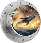 Whale War Fire Water Funny Timer 60 Minute Countdown Timer Mechanical Time Management Tool for Kitchen Work by Unknown