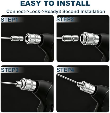5 Pack Pressure Washer Needle Tips, Equipped with a High Pressure Hose to Prevent Head Breakage, 1/4 Quick Connect for Washer, AC Coil, Water Heater and Appliance Cleaning - Image 4