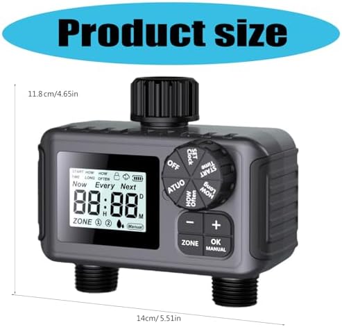 Water Timer Sprinkler Timer with 2 Zone Watering Controller - Image 3