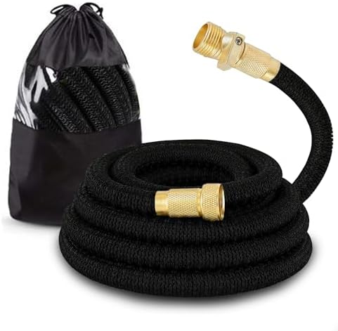J&B XpandaHose 75ft Expandable Garden Hose - Heavy Duty Superior Strength 3750D - 4 -Layer Latex Core - Extra Strong Brass Connectors and Storage Bag (Black 75) - Image 2