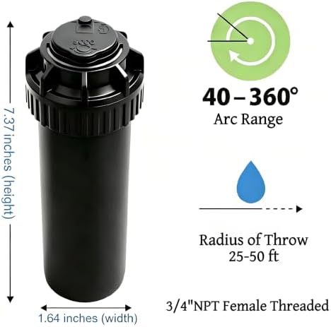 2 Pack Pop-Up Sprinkler Heads for Rain Bird 5000 Series Part#Y54007 - Image 2