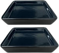 Square Ceramic Plant Saucer Tray 2 Pcs 6 7 8 Inch Black, 8" OD x6.7 ID x1.2 Deep, Sturdy Heavy Duty Glazed Planter Drip Flower pots with Catch Basin for Indoor Outdoor Plants(8" Black) by Unknown