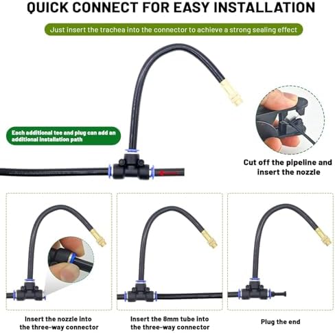 360° Curved Garden Automatic Irrigation System, Omnidirectional Smart Sprinkler System, Adjustable Nozzle, Quick Installation for Lawns, Flower Beds, Greenhouses & Farms (16.4Ft Set (5 Nozzles)) - Image 6