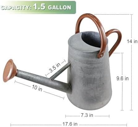 Galvanized Steel Watering Can for Outdoor&Indoor Plants，1.5 Gallon - Image 5