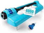 Aqua Joe Oscillating Sprinkler with Metal Ground Spike, Adjustable Spray Position Irrigator for 4000 Sq Ft Coverage Compatible with Garden Hoses by AquaJoe%C2%AE