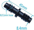 Kitchen Garden Hose Irrigation 8/11 Straight Barb Hose Connector 8/11 Drip Irrigation Barbed Double Tee Connector 3/8" Irrigation Connection Barbed/Black/3/8'' - Image 3