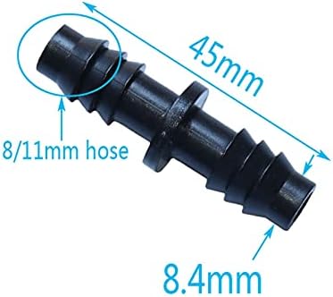 Kitchen Garden Hose Irrigation 8/11 Straight Barb Hose Connector 8/11 Drip Irrigation Barbed Double Tee Connector 3/8" Irrigation Connection Barbed/Black/3/8'' - Image 3