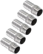 5pcs Stainless Steel Hose Barb Fitting 1 1/4" Barb to 1" NPT Male by Kozelo