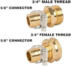Brass Garden Hose Repair Connector with Clamps, Fit for 3/4" or 5/8" Garden Hose Fitting (6-Set) - Image 2