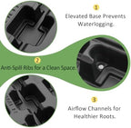 RooTrimmer 2.8 inch (7CM) Square Nursery Pots 120pcs (Green) and 24 Cell Nursery Pots Trays 5 Pack, Plastic Seedling Starter Tray with Drain Holes for Carrying and Holding Plant Pot(17"x11"x1.6") - Image 5