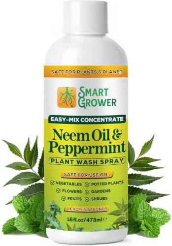 Neem Oil Spray for Plants with Peppermint Oil. Indoor & Outdoor Plant Use by SmartGrower