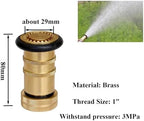 1-2" Heavy Duty Brass Fire Hose Nozzle – 1" Female NH/NST Thread, Adjustable Fog/Jet Spray for Firefighting & Gardening(1 inch) - Image 3