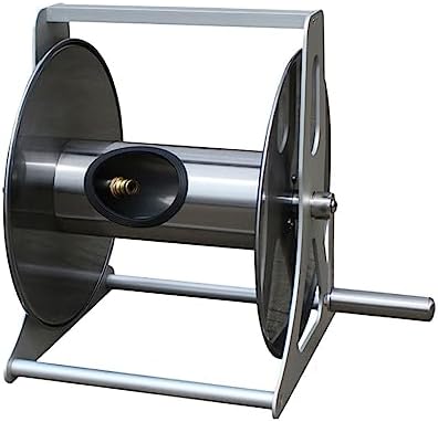 Water Pipe Storage Rack Heavy Duty Stainless Steel Hose Reel, Garden Washer Hose Reel with Mounting Bracket, Holds 40m/130Feet 1/2inch Hose, Wall Mounted or Floor Standing Hose Holder Stand by Unknown