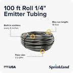 1/4" Dripperline | 100' Roll | Made in USA | 6" Emitters - Image 6